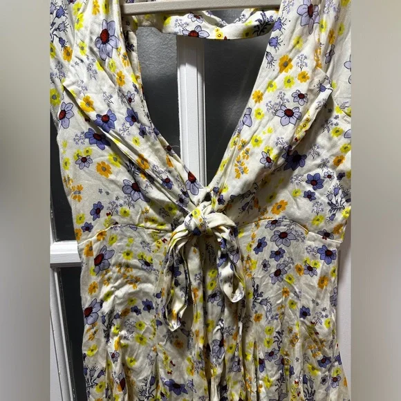 NWT Free People It Takes Two Wrap Dress in Ivory Combo - Picture 5 of 15